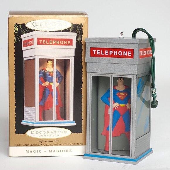 HALLMARK Magic Light and Motion SUPERMAN OrnamentDC Comics 1995 Telephonebooth - Picture 1 of 7